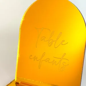 Numéro de table chevalet miroir