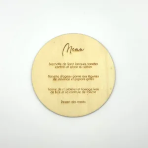 Menu rond bois